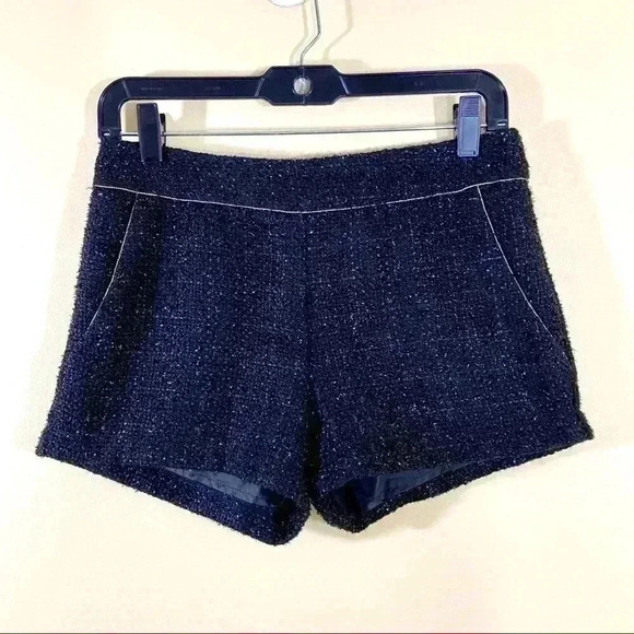 Monteau Black Metallic Tweed Gold Beaded Shorts - Picture 9 of 12